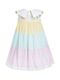 Little Girl's Layered Pom Dress