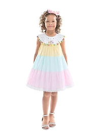 Little Girl's Layered Pom Dress
