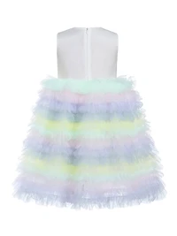Little Girl's Ruffle Tiered Pom Dress
