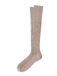 Virgin Wool and Cashmere Rib Knit Socks