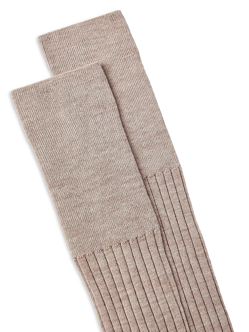 Virgin Wool and Cashmere Rib Knit Socks
