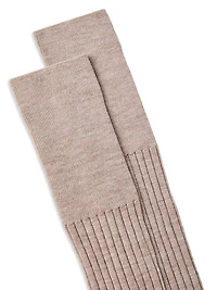 Virgin Wool and Cashmere Rib Knit Socks