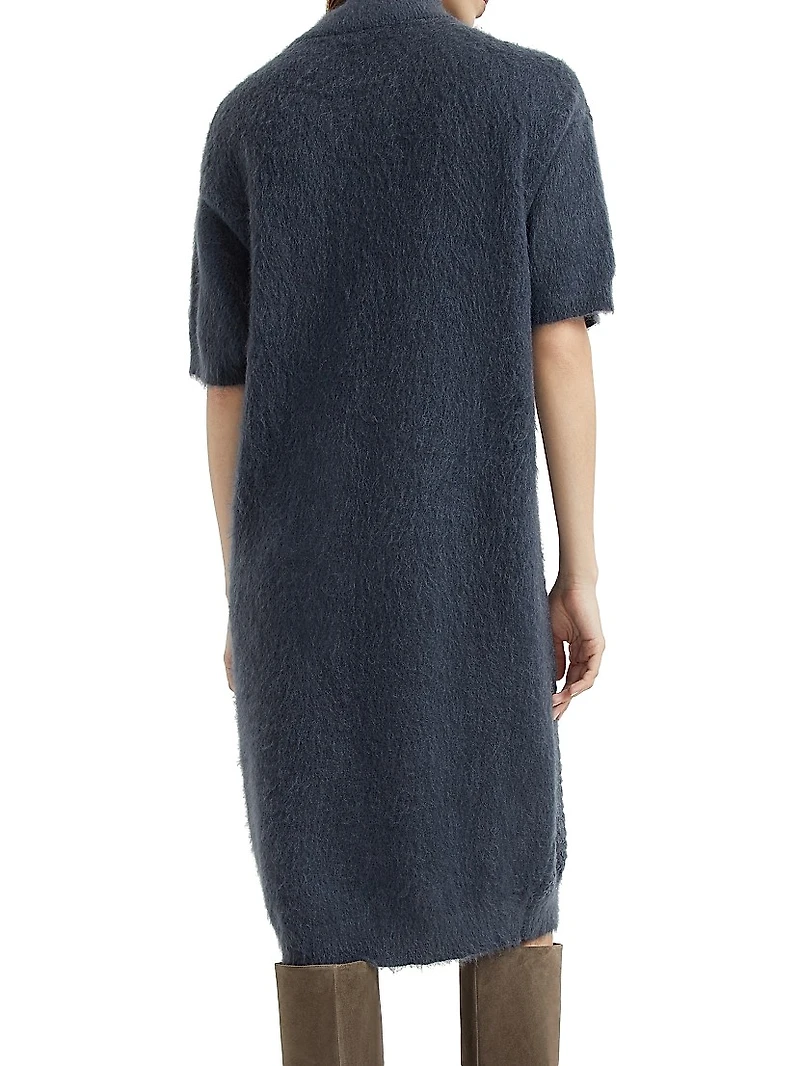 Mohair Virgin Wool and Cashmere Knit Dress with Dazzling Croc Motif
