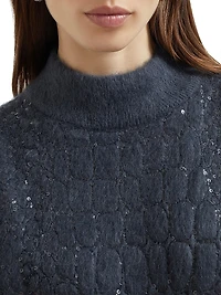 Mohair Virgin Wool and Cashmere Knit Dress with Dazzling Croc Motif