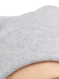 Cashmere Rib Knit Beanie with Monili
