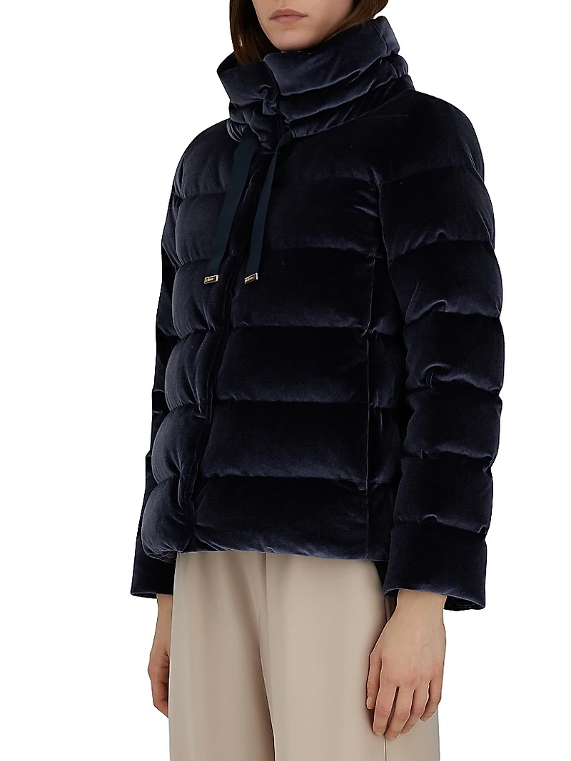 Velvet Quilted Down Jacket