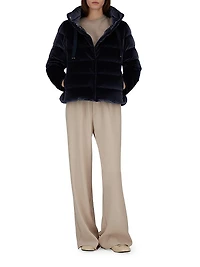 Velvet Quilted Down Jacket