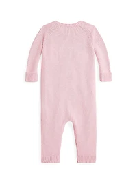 Baby Girl's Knit Cotton Flag Coverall