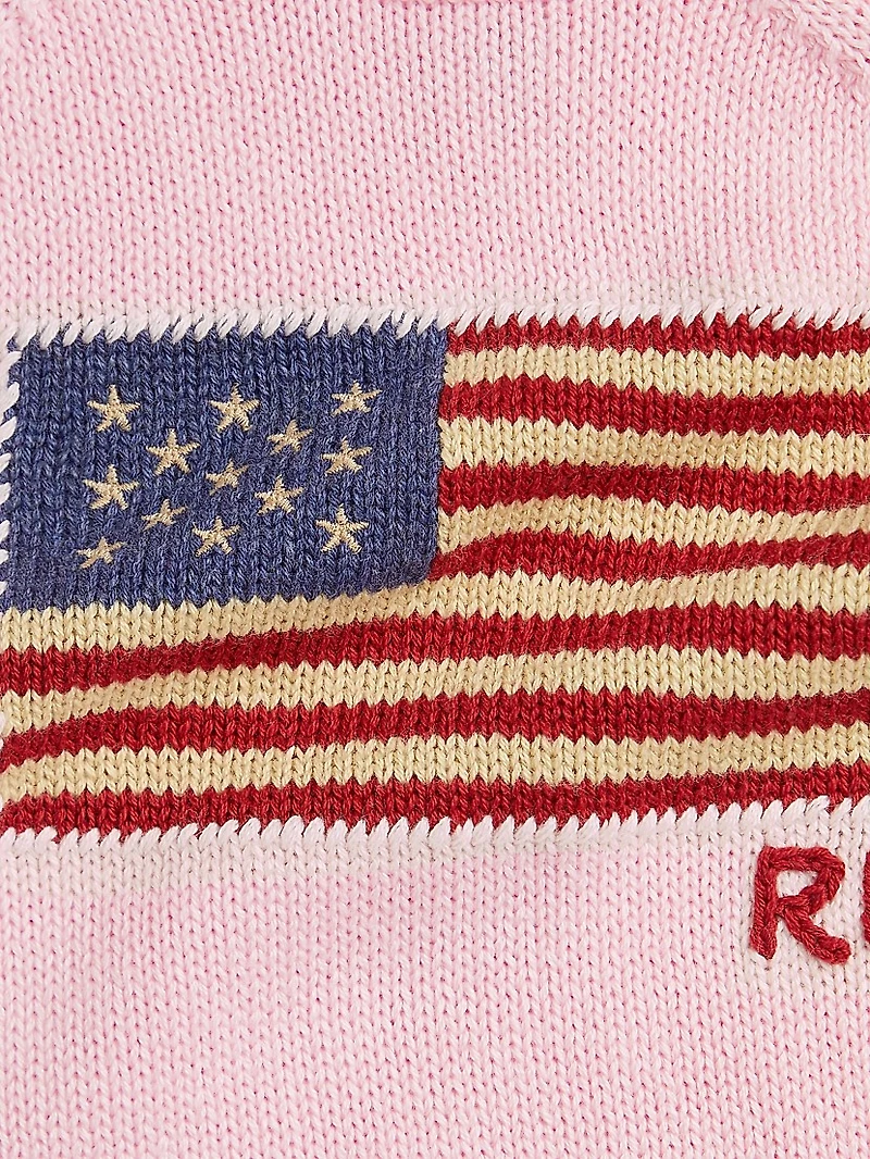 Baby Girl's Knit Cotton Flag Coverall