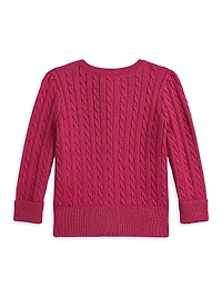Baby Girl's Cotton Mini Cable Cardigan