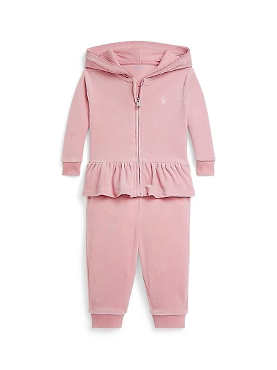 Baby Girl's Velour Ruffle Sweatsuit