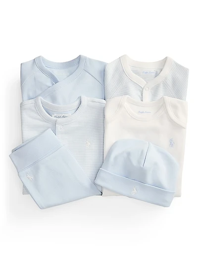 Baby Boy's Cotton Interlock 6-Piece Gift Set