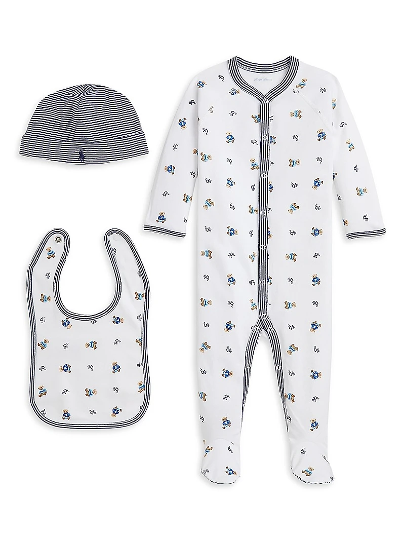 Baby Boy's Cotton Interlock 3-Piece Gift Set