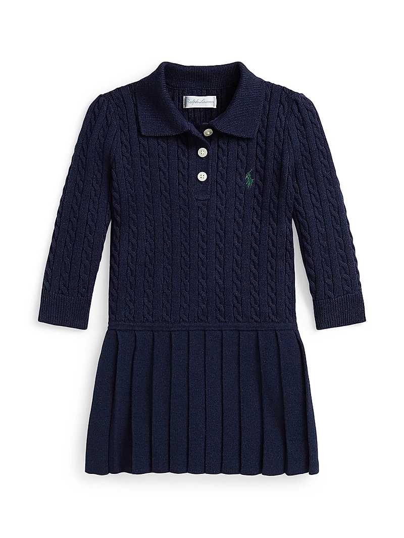Baby Girl's Cotton Cable-Knit Sweaterdress