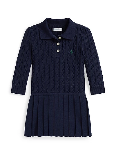 Baby Girl's Cotton Cable-Knit Sweaterdress
