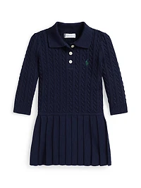 Baby Girl's Cotton Cable-Knit Sweaterdress