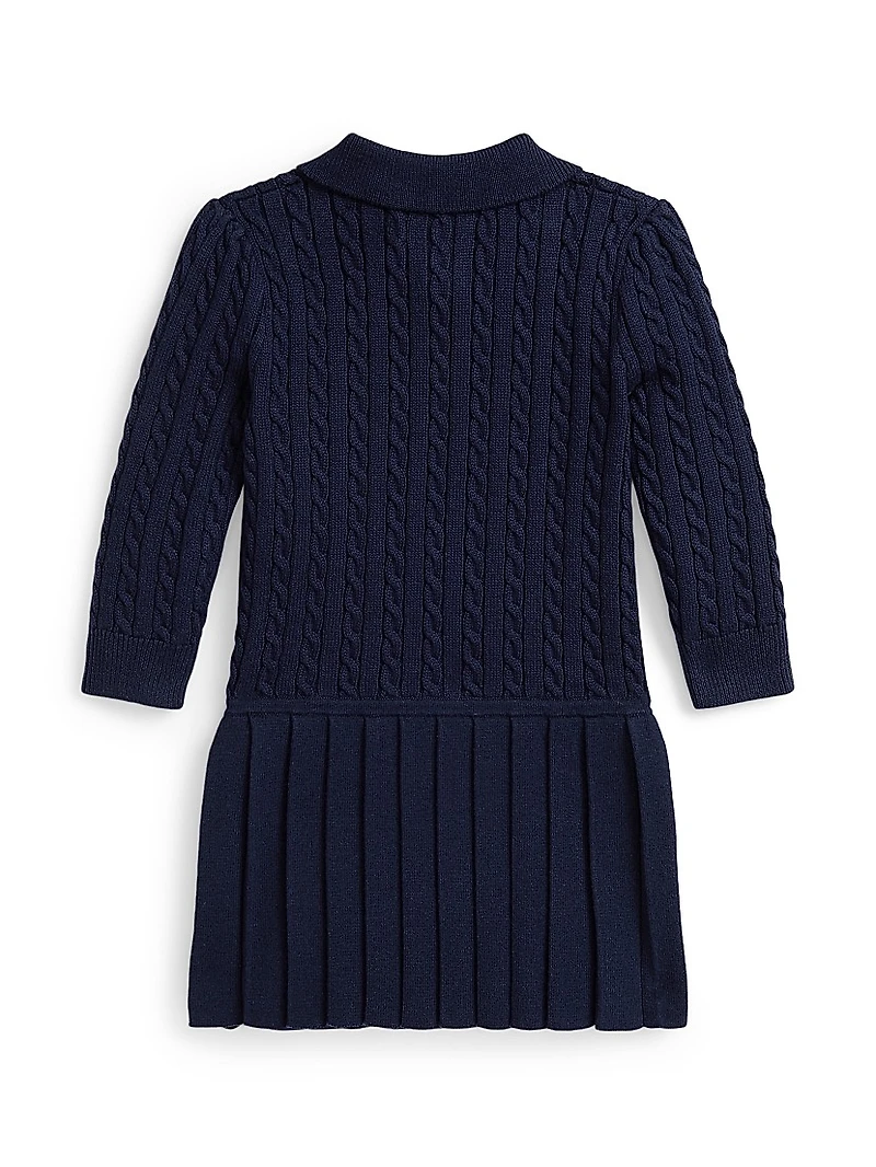 Baby Girl's Cotton Cable-Knit Sweaterdress