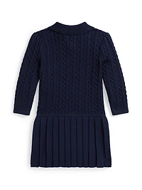 Baby Girl's Cotton Cable-Knit Sweaterdress