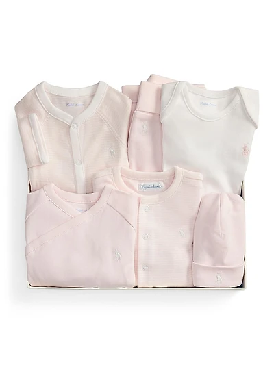 Baby Girl's Cotton Interlock 6-Piece Gift Set