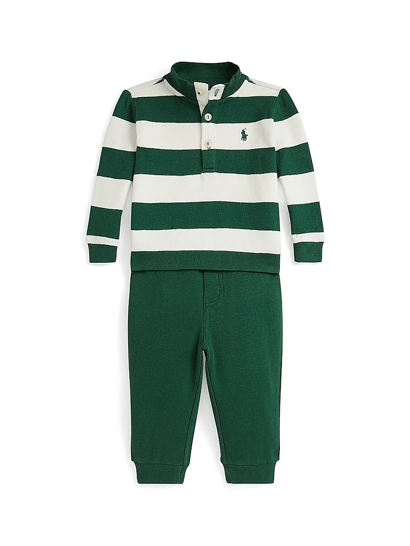 Baby Boy's Estate Rib-Knit Pullover & Joggers Set