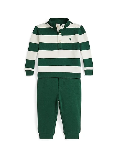 Baby Boy's Estate Rib-Knit Pullover & Joggers Set