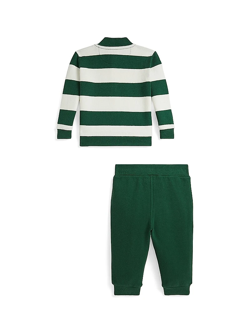 Baby Boy's Estate Rib-Knit Pullover & Joggers Set