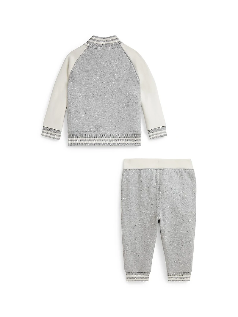 Baby Boy's 2-Piece Fleece Varsity Jacket & Joggers Set