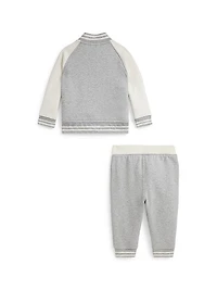 Baby Boy's 2-Piece Fleece Varsity Jacket & Joggers Set