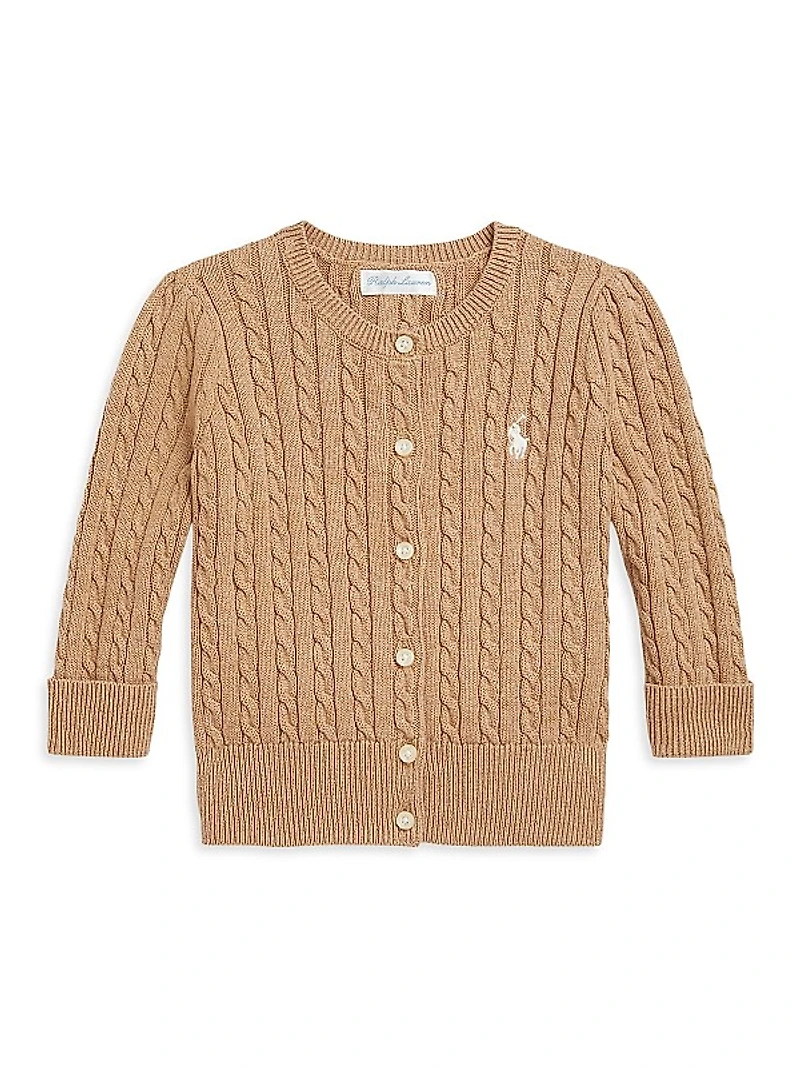 Baby Girl's Cotton Cable-Knit Cardigan