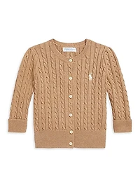 Baby Girl's Cotton Cable-Knit Cardigan