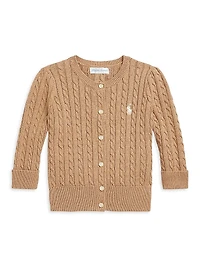 Baby Girl's Cotton Cable-Knit Cardigan