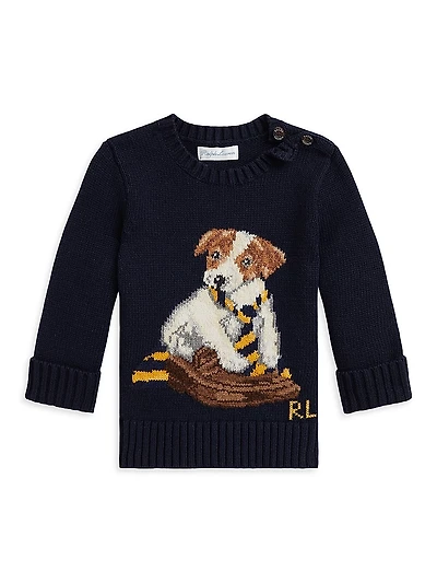 Baby Boy's Dog Crewneck Sweater