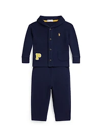 Baby Boy's 2-Piece Estate Rib-Knit Cardigan & Pants Set