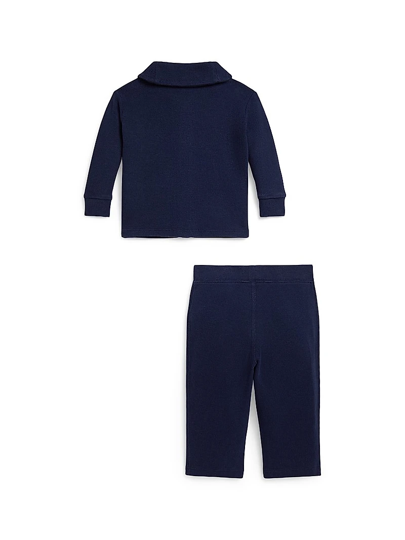 Baby Boy's 2-Piece Estate Rib-Knit Cardigan & Pants Set