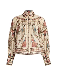 Majestic Hearts Floral Cotton Blouse