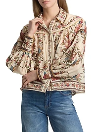 Majestic Hearts Floral Cotton Blouse