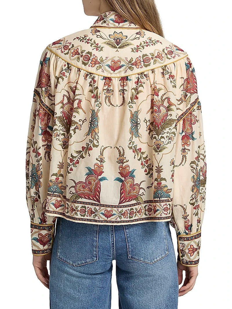 Majestic Hearts Floral Cotton Blouse