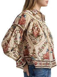 Majestic Hearts Floral Cotton Blouse