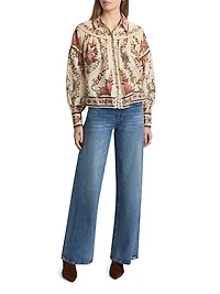 Majestic Hearts Floral Cotton Blouse