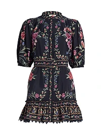 Belle Garden Floral Cotton-Blend Minidress