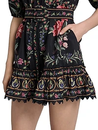 Belle Garden Floral Cotton-Blend Minidress
