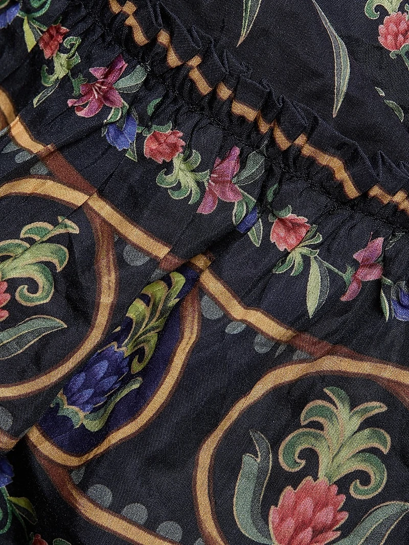 Belle Garden Floral Cotton-Blend Minidress