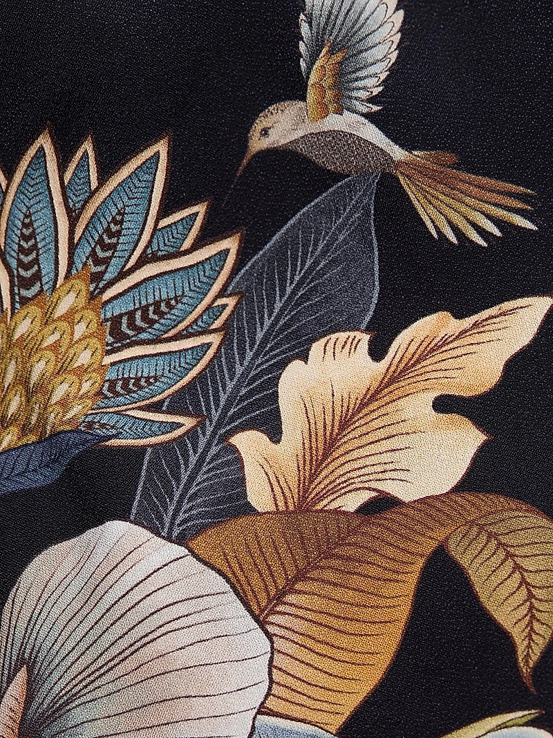 Snake Garden Floral Crêpe Wrap Minidress