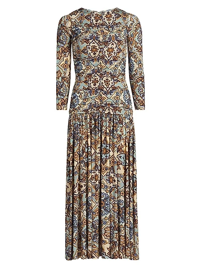 Winter Tapestry Abstract Maxi Dress