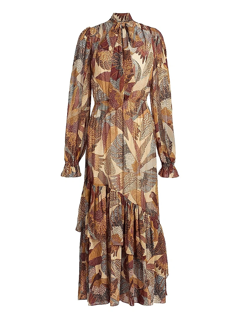 Dotted Macaws Graphic Maxi Dress