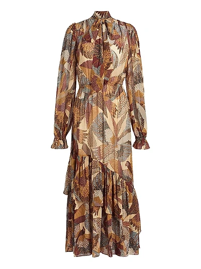 Dotted Macaws Graphic Maxi Dress