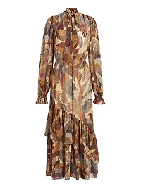 Dotted Macaws Graphic Maxi Dress