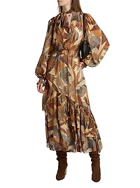 Dotted Macaws Graphic Maxi Dress