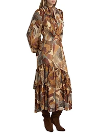 Dotted Macaws Graphic Maxi Dress