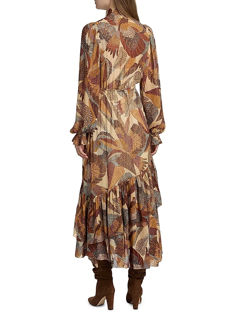 Dotted Macaws Graphic Maxi Dress